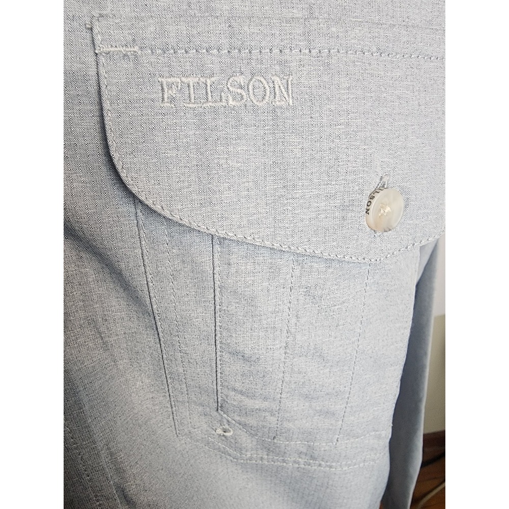 Filson Womens Twin Lakes Sport Shirt Blue Stone Long Sleeve Ventilated  M - Picture 2 of 10